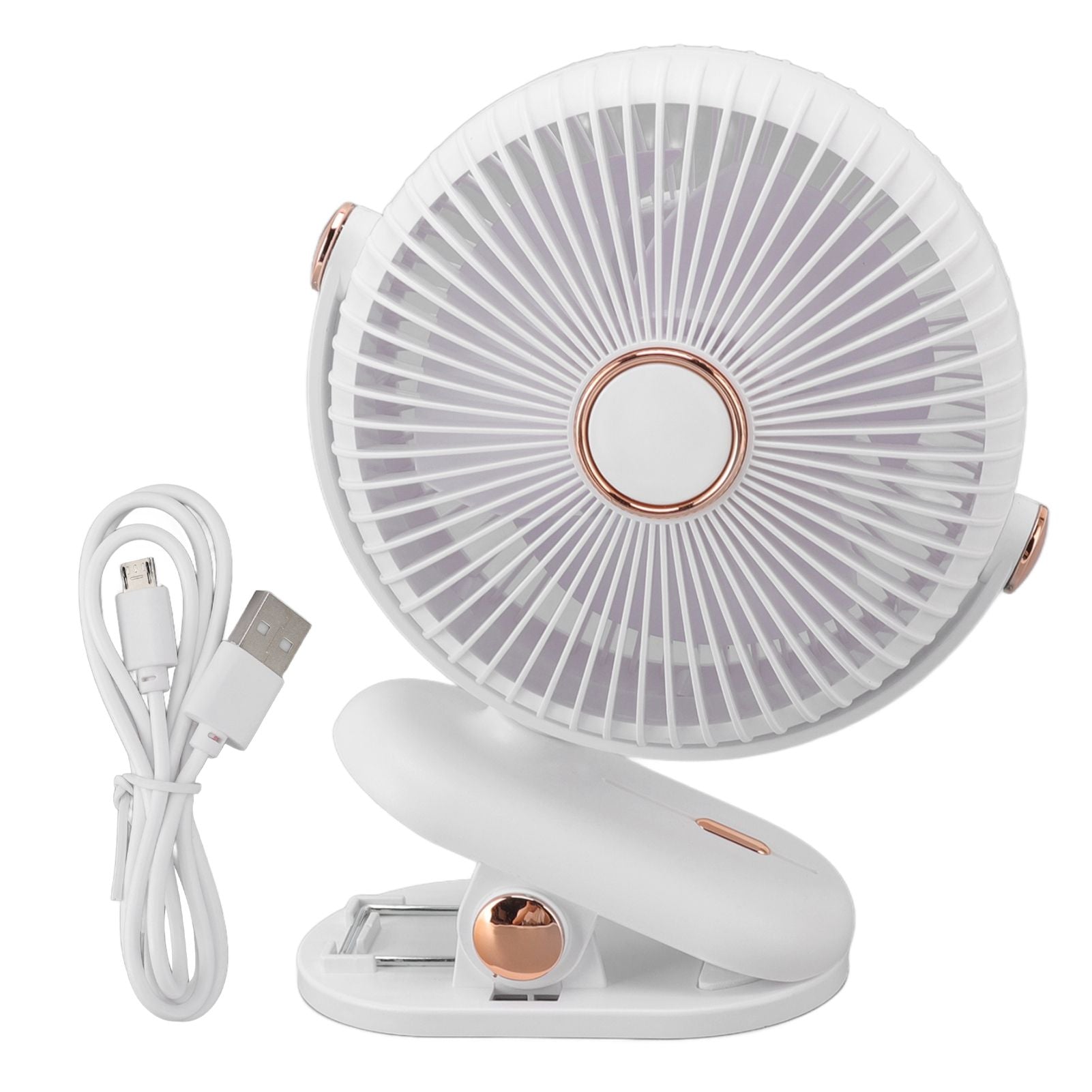Desk Clip On Fan 3 Wind Speed Safe Design Compact Portable Desktop Fan Clip On Fan for Home Dorm Stroller White