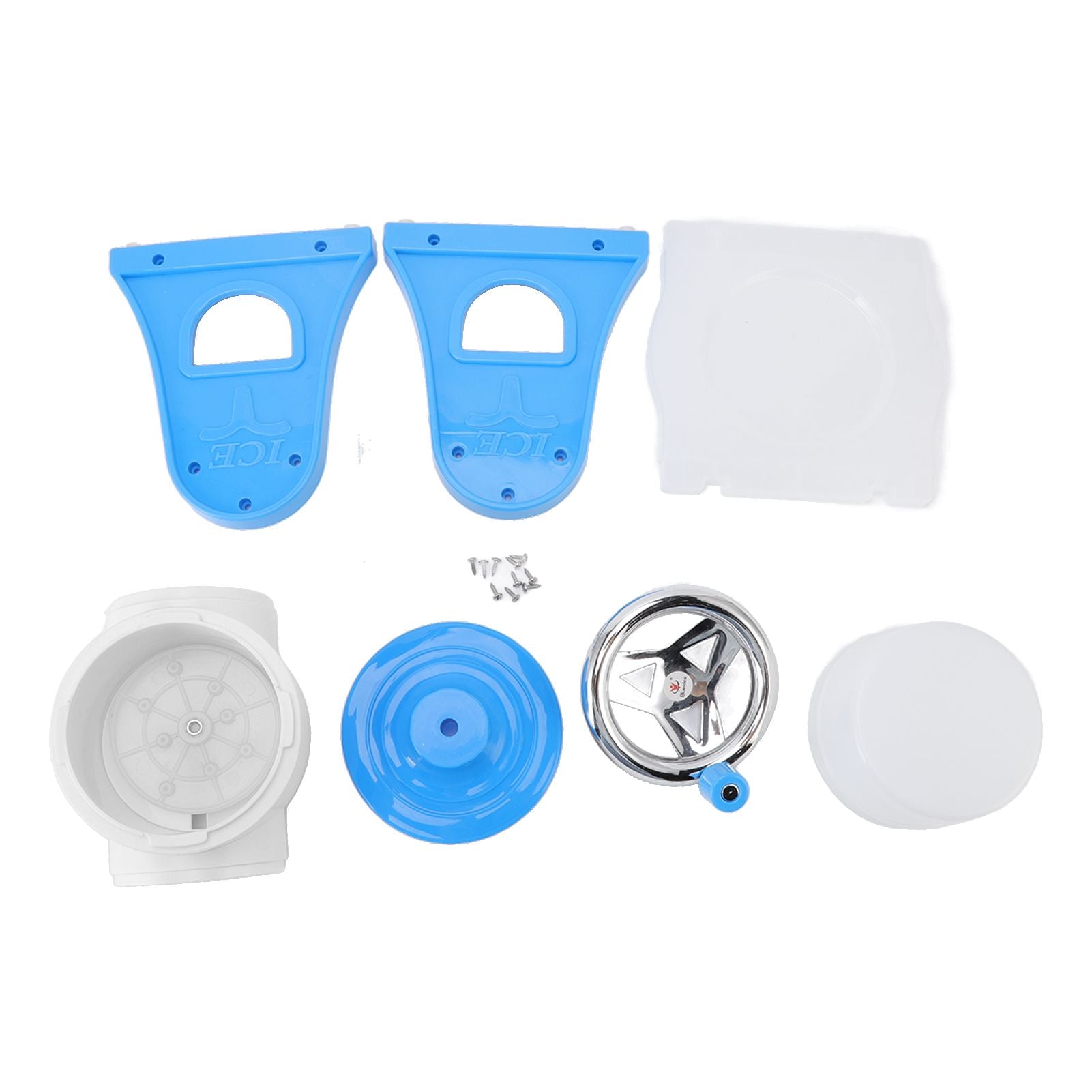 Hand Crank Shaved Ice Machine Stainless Steel Blades Safe Portable Ice Crusher for Home Restaurants Cafes Food Stalls Blue