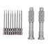 Steel Slotted Screwdriver Set with 9 Bits 2 Handles Hand Tool for Camera Lens Computer Electrical Maintenance