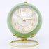 European Style Metal Clock Ingenious Mute Round Children Electronic Quartz Alarm Clock for Living Room Bedroom Green
