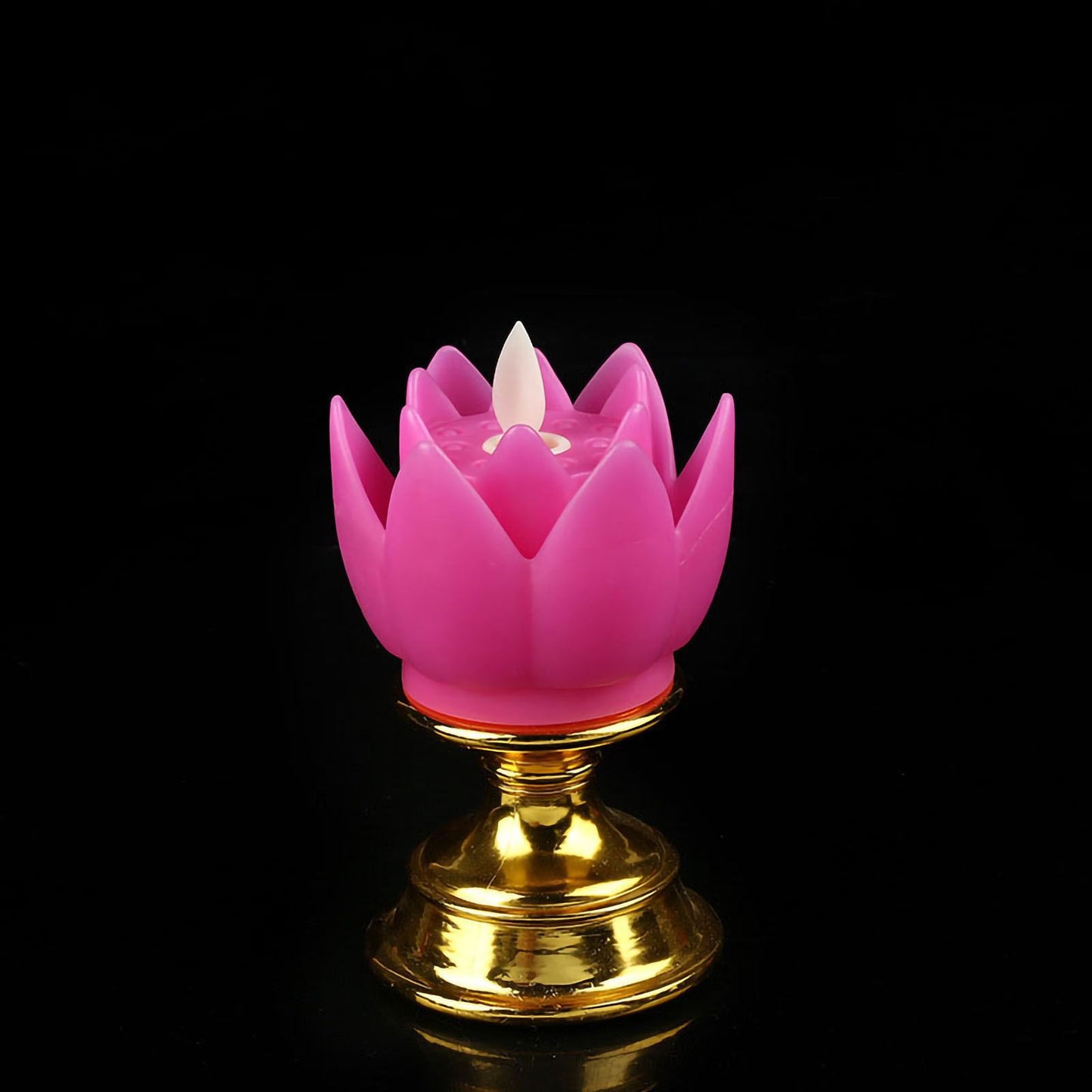 LED Lotus Lamp Colorful LED Soft Natural Light Lifelike Safe Odorless Durable Buddha Lamp for Bedroom Office Living Room Purple