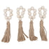 Napkin Ring Decorative Elegant Wood Beads Table Napkin Holder with Tassels for Party Wedding Home 4pcs