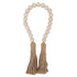 Natural Wood Bead Garland Hand Made Wall Hanging Bead Decoration with Tassels for Gifts Ornaments