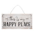 Decorative Wooden Sign Novel Waterproof Table Sign Hanging Decoration with Happy Place for Courtyard