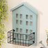 Wall Storage Shelves Hand Made Wood House Shape Wall Mounted Shelf for Bedroom Living Room Light Blue