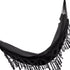 Double Hammock Wearable Portable Rustic Tassel Adult Hammock with 2 Tie Ropes Storage Bag for Camping Indoor Outdoor Black