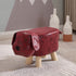 Children Wooden Low Stools Cute Cartoon Children Stool Small Dog Shape Stool for Home Kindergarten Red