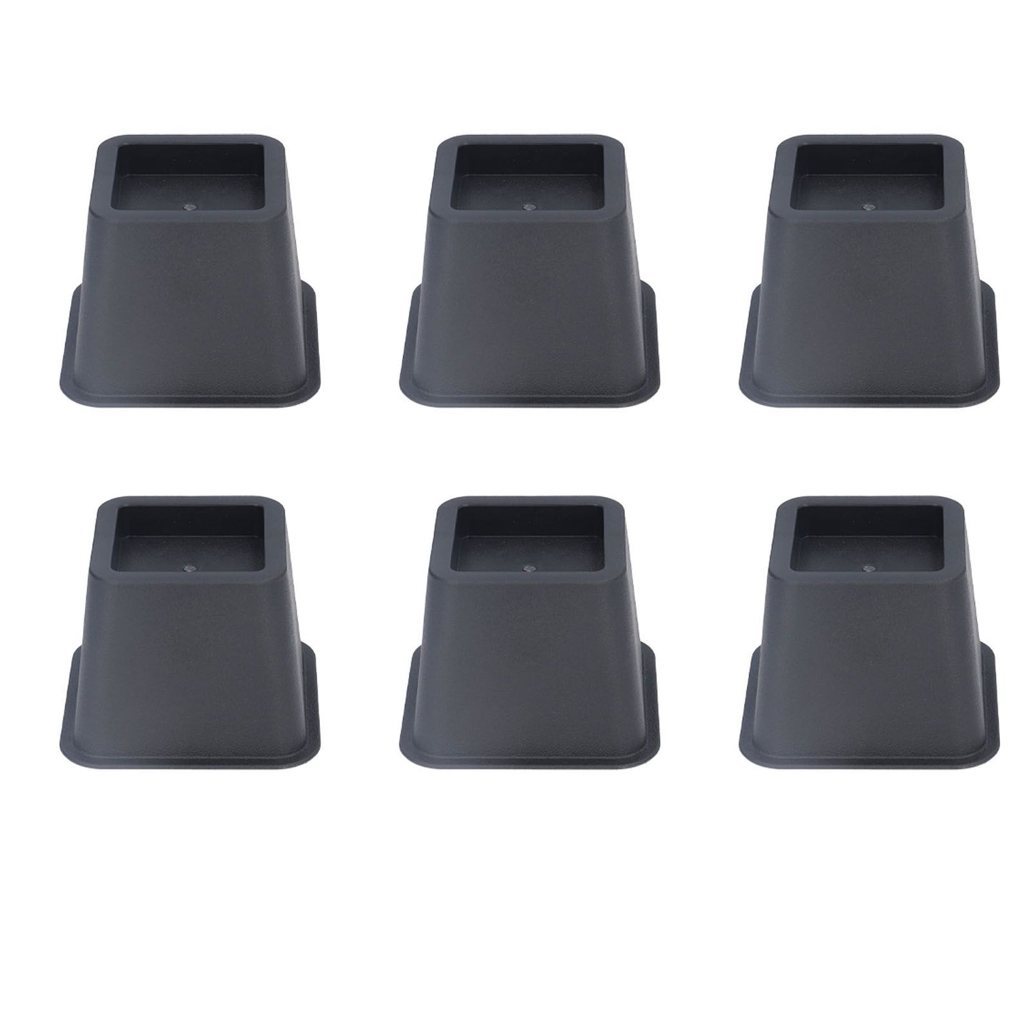 6Pcs 3 Inch Trapezoid Furniture Risers Sofa Leg Pads for Bed Table Cabinet Sofa Feet Black