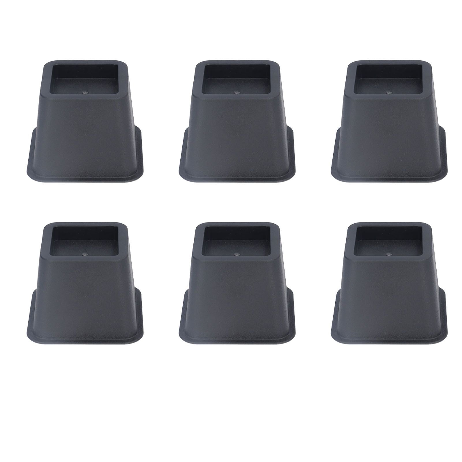 6Pcs 3 Inch Trapezoid Furniture Risers Sofa Leg Pads for Bed Table Cabinet Sofa Feet Black