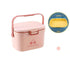 Medicine Box Pill Storage Case Sewing Tin Container PP 2 Layer Portable for Home Office Pink