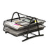 Office Desk Document Tray Mesh Bracket Paper Letter Shelf Holder Black Metal for Home Study School 2 Layers