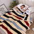 Throw Blanket Cartoon Pattern Thickened Air Conditioning Blanket for Home Bedroom Office Travel Stripes 150x200cm / 59.1x78.7in