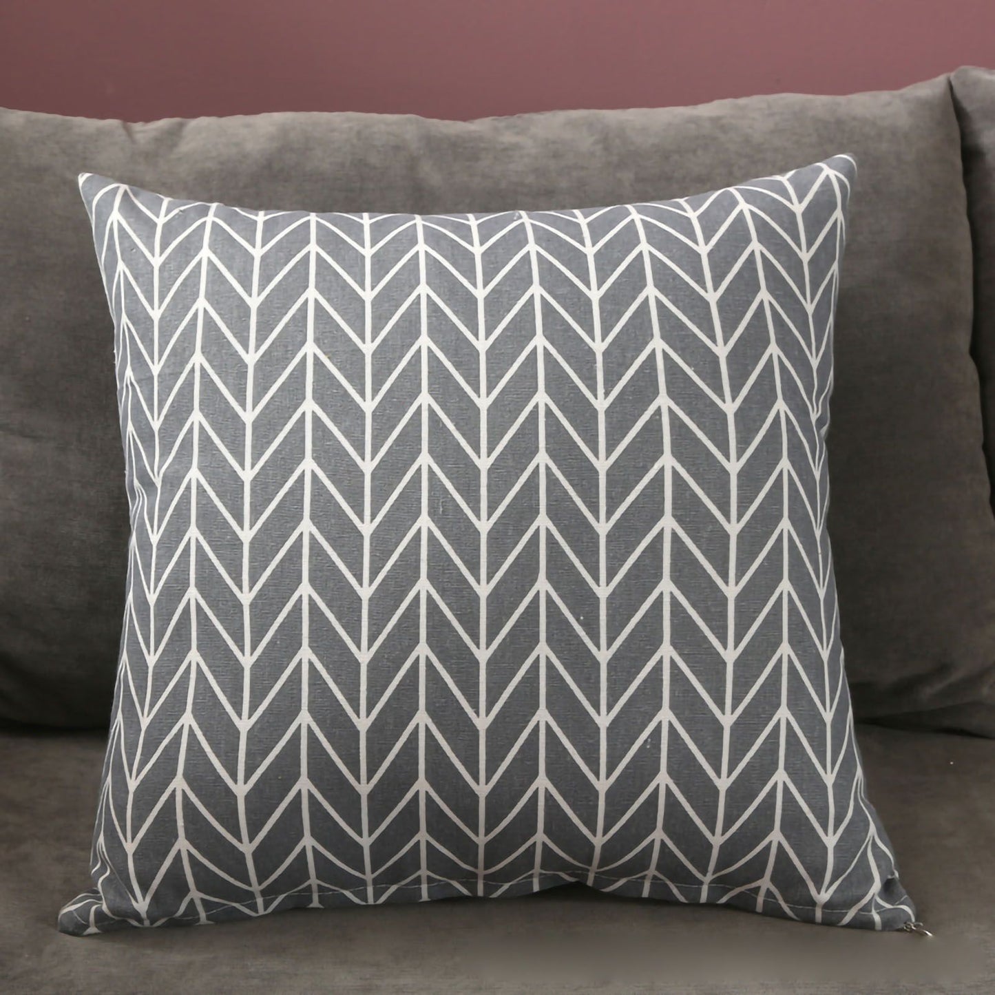 Home Pillow Case Sofa Cushion Accessories Linen Nordic Style Daily Use Home Textiles Grey Arrowhead 45x45