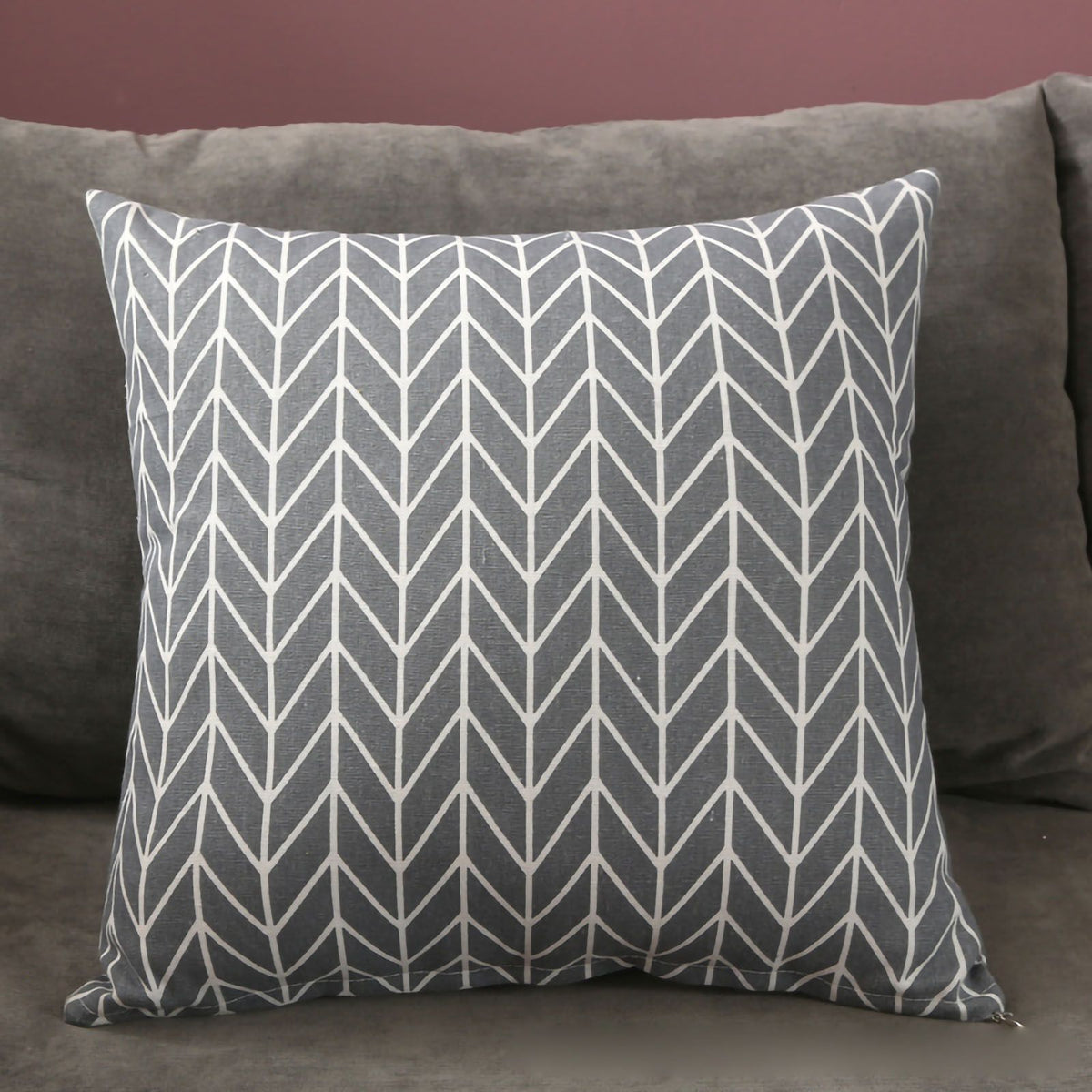 Home Pillow Case Sofa Cushion Accessories Linen Nordic Style Daily Use Home Textiles Grey Arrowhead 45x45