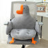 Office Cushion Soft Comfortable Strap Design Goose Shape One Piece Home Cushion for Students Adults Grey 80x40cm / 31.5x15.7in