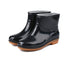 Womens Rain Boots Fashion Antiskid Short Rain Boot Round Head Radian PVC Plastic Rain Boots Black 40