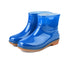 Womens Rain Boots Fashion Antiskid Short Rain Boot Round Head Radian PVC Plastic Rain Boots Blue 39