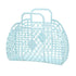 Hollow Storage Basket Plastic Reusable Portable Foldable Bag for Beach Home Bedside Shopping Toys Clothes Blue 250x110x220mm/9.84x4.33x8.66in