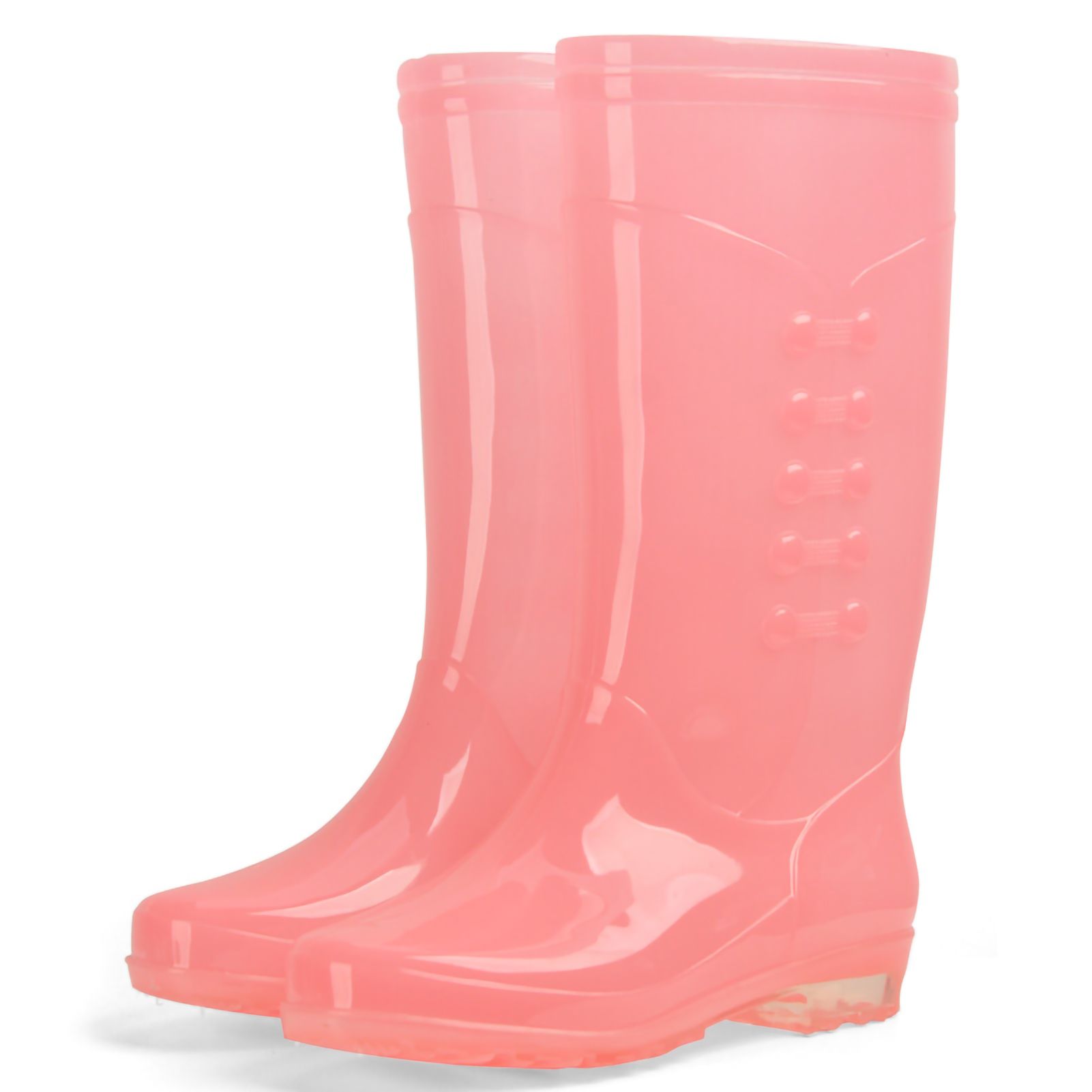 Tall Rain Boots Non Slip Waterproof Rain Shoes PVC Transparent Rain Footwear with Plush Cotton Coverfor Women Adults Pink 38