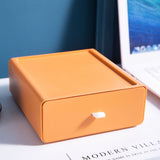 Desktop Storage Box Drawer Design Strong Load Bearing Stackable Desktop Organizer Storage Box for Stationery Orange