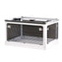 Clothes Storage Box Clear Transparent 4 Way Opening Bottom Pulley Design Plastic PET Storage Container for Home Brown White Medium 47.5x35.5x24