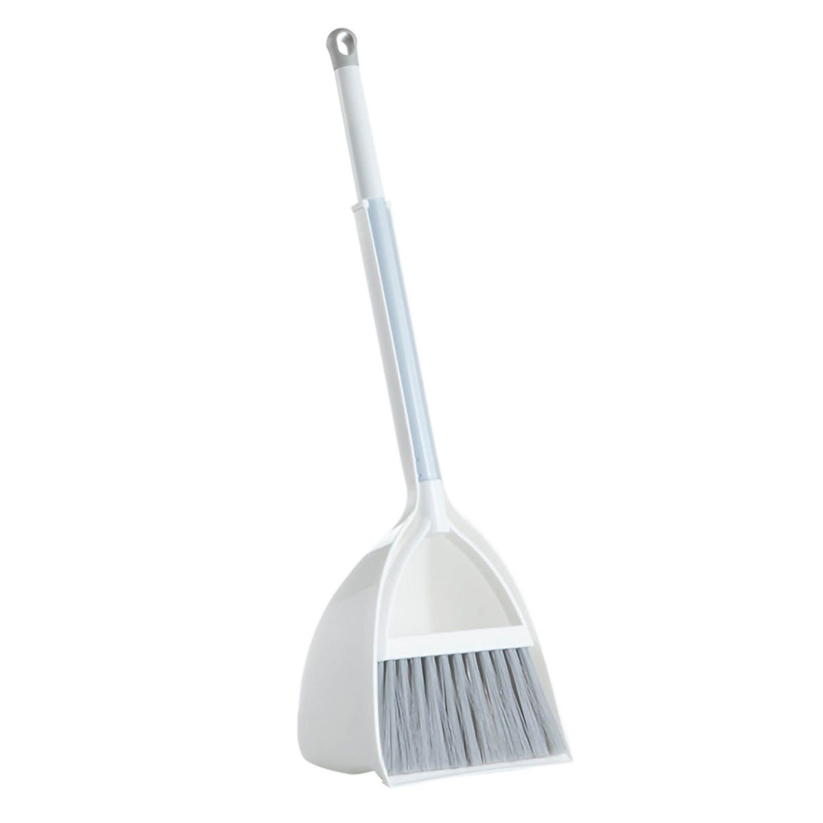 Kids Dustpan Set Soft Fur Plastic Small Broom Dustpan for Baby Kids Toys Kindergarten Gray White