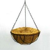 Hanging Basket Flower Pot Half Round Wire Plant Holder with Chain for Porch Garden Balcony Decoration 12in Dia 30cm Height
