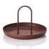 Serving Tray Metal Round Portable Table Top Storage Tray Simple Modern Style with Handle Red