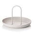Serving Tray Metal Round Portable Table Top Storage Tray Simple Modern Style with Handle Grey