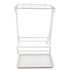Umbrella Storage Rack Iron with Drip Tray 10 Holes 8 Hooks Umbrella Rack Stand for Home Hotel Lobby White