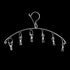Clothes Drying Hanger Stainless Steel Thick Arc Shaped Windproof Sock Hanger for Socks Towels Bras Underwear 6 Clips