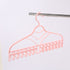 Multifunctional Clothes Drying Rack Plastic Seamless Wrinkle Free Clothes Hanger with V Shaped Clip Hook for Bra Socks Pink