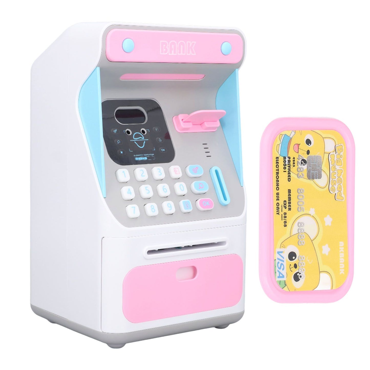 Kids ATM Savings Money Bank Large Capacity Password Safe Face Recognition Money Bank Machine for Kids