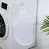 Collapsible Laundry Bag Foldable Laundry Hamper Large Laundry Basket Mesh Wall Mounted for Bathroom with Hook White Mesh