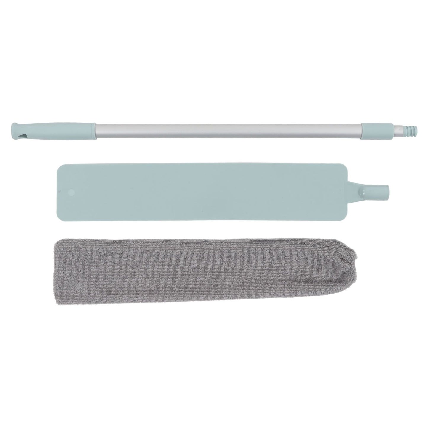 Dust Brush Aluminum Rod Long Handle 55in Extendable Elastic Opening Washable Long Flat Outline Microfiber Hand Duster