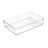 Drawer Storage Trays Durable Transparent Plastic Drawer Storage Divid Box for Kitchen Large Square Box