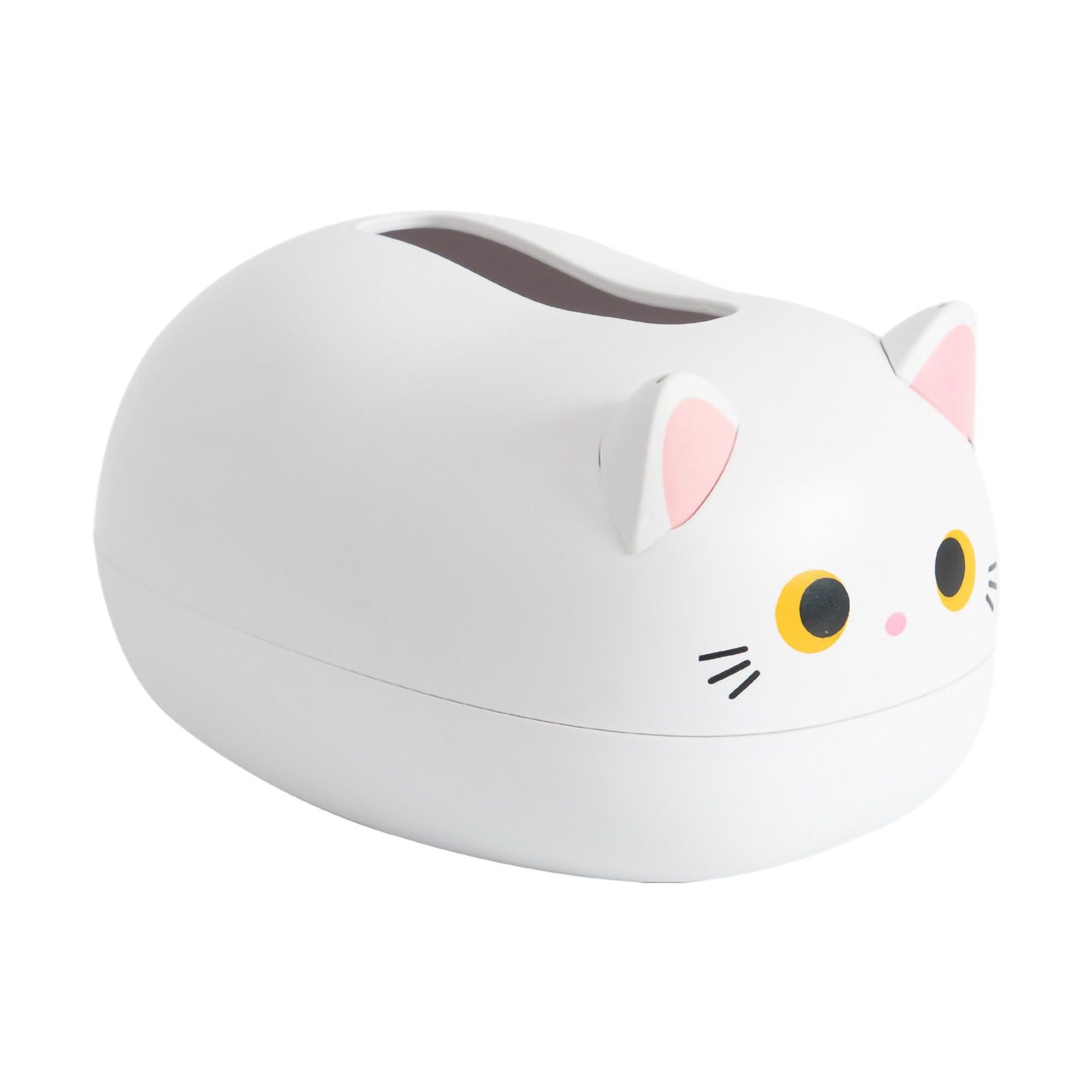 Desktop Tissue Storage Box Plastic Multifunction Facial Napkin Dispenser Holder for Kitchen Bathroom White