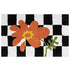 Checkered Doormat Anti Skid Black White Grid Cute Door Mat for Bathrooms Kitchens Living Rooms Orange Flower 50x80