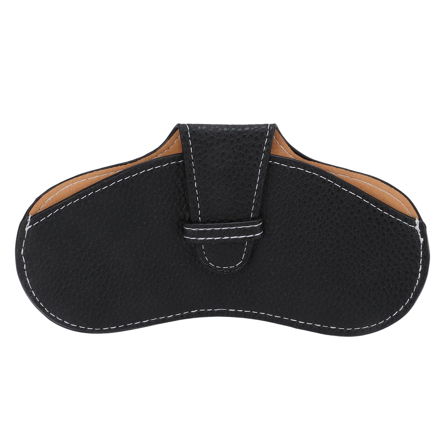 Leather Sunglasses Case Portable PU Leather Eyeglass Case Leather Wear Resistant Simple Eyeglass Case for Sunglasses Black