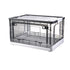 Storage Box Side Doors Clear Large Capacity Container with Wheel for Home Office Tea White 3 Door 55L