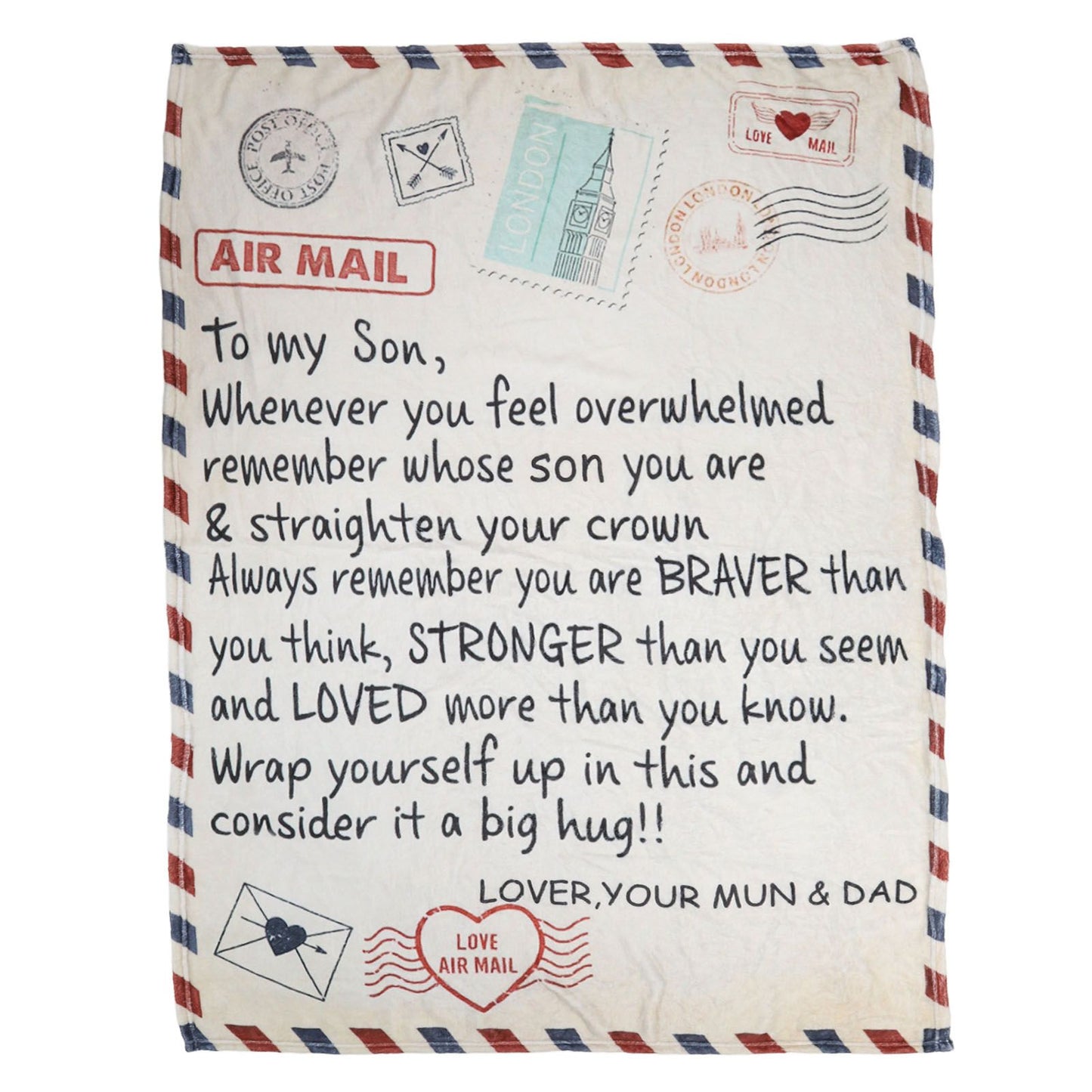 to My Son Blanket Double Sided Soft Skin Friendly Keep Warm Letter Blanket Expressing Love Air Conditioning Blanket C20220119 1 150x220cm