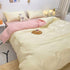 Solid Color Sheet Quilt Cover Pillow Cover Warm Breathable Washed Cotton Bed Sheet Set Creamy Pink 1.5m Four Piece Set