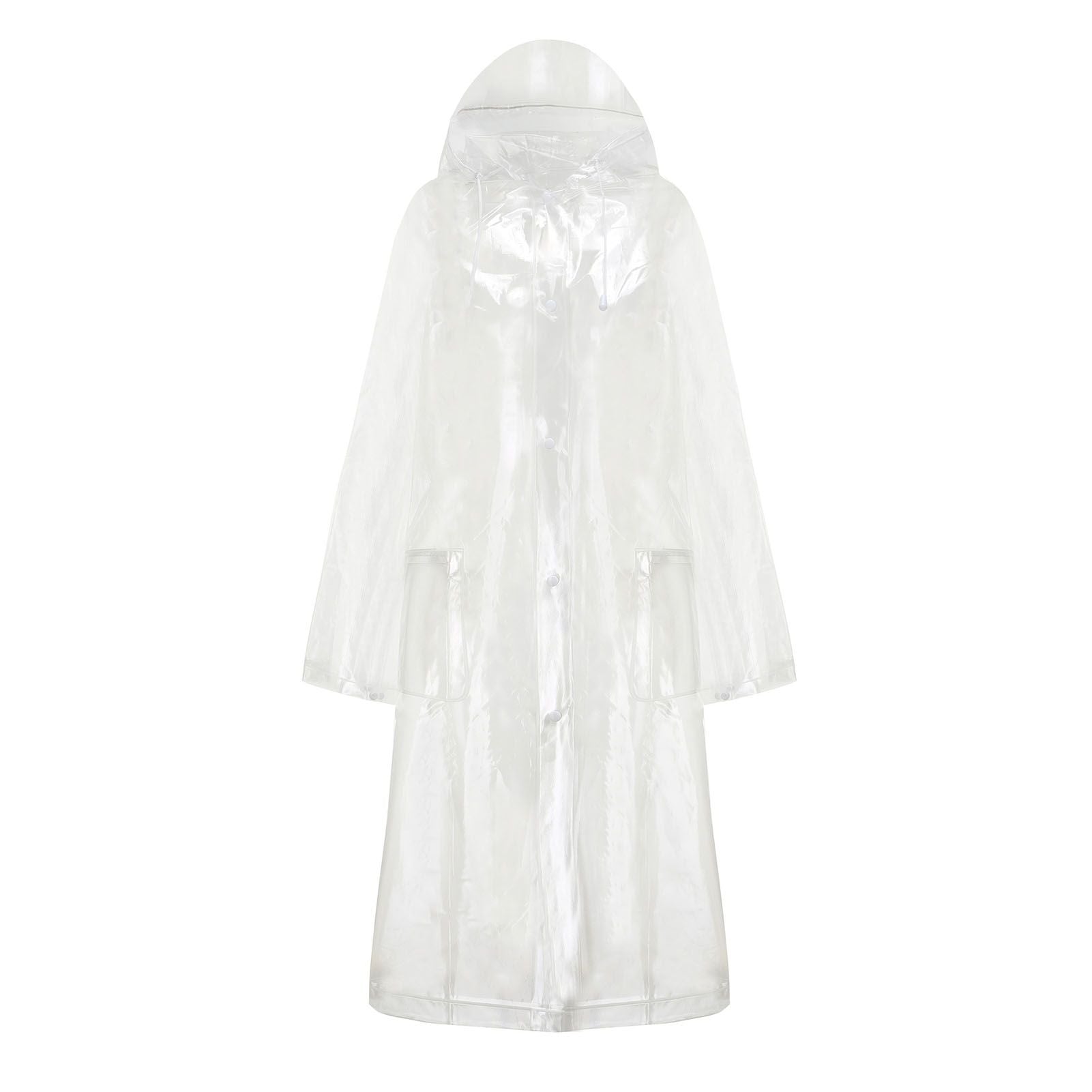 Raincoat Transparent Personality Foldable Wear Resistant Rain Cape for Student Cycling Transparent Backpack Style L