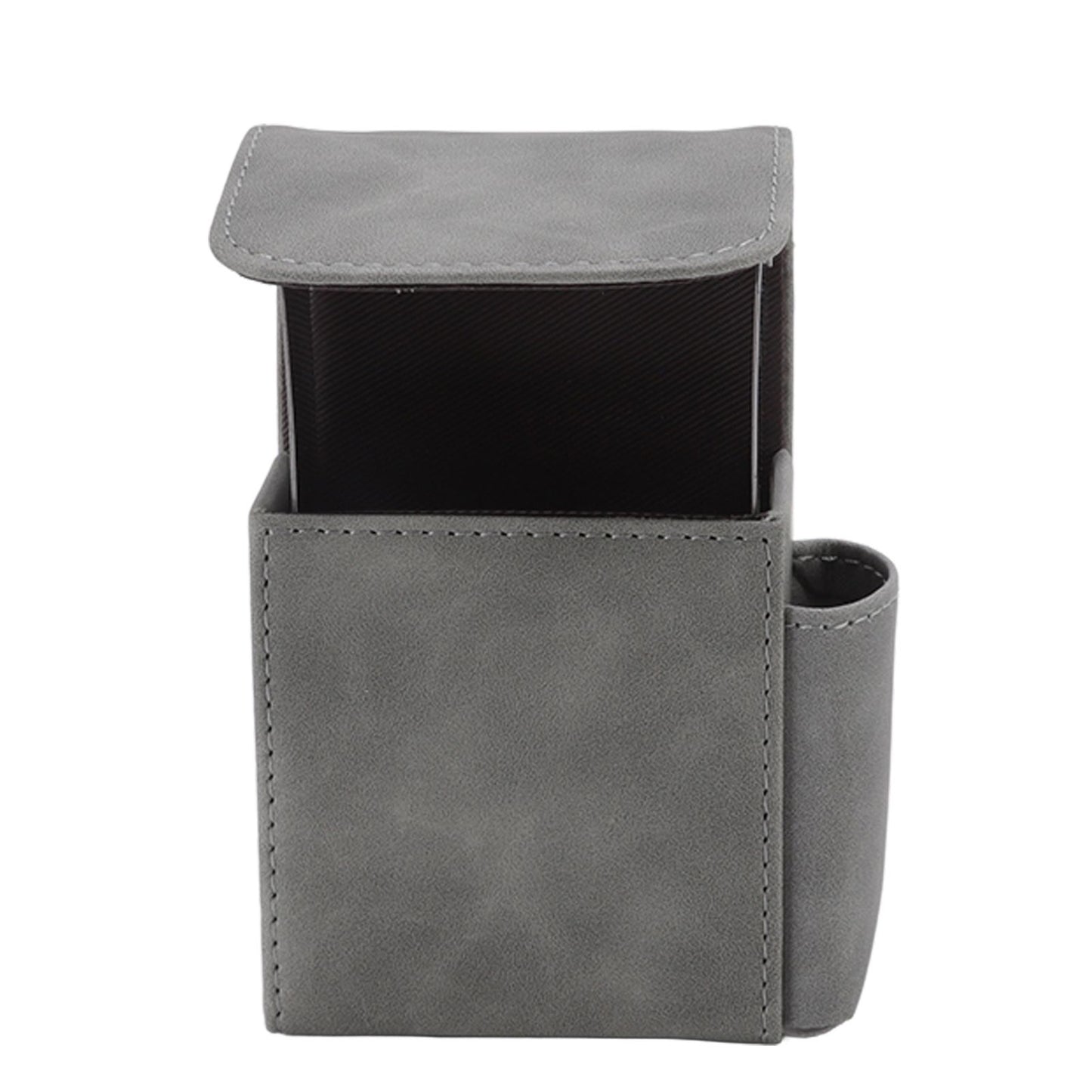 PU Cigarette Case with Lighter Holder 20 Packs Cigarette Box Wallet Design for Men Smoke Tools Gray