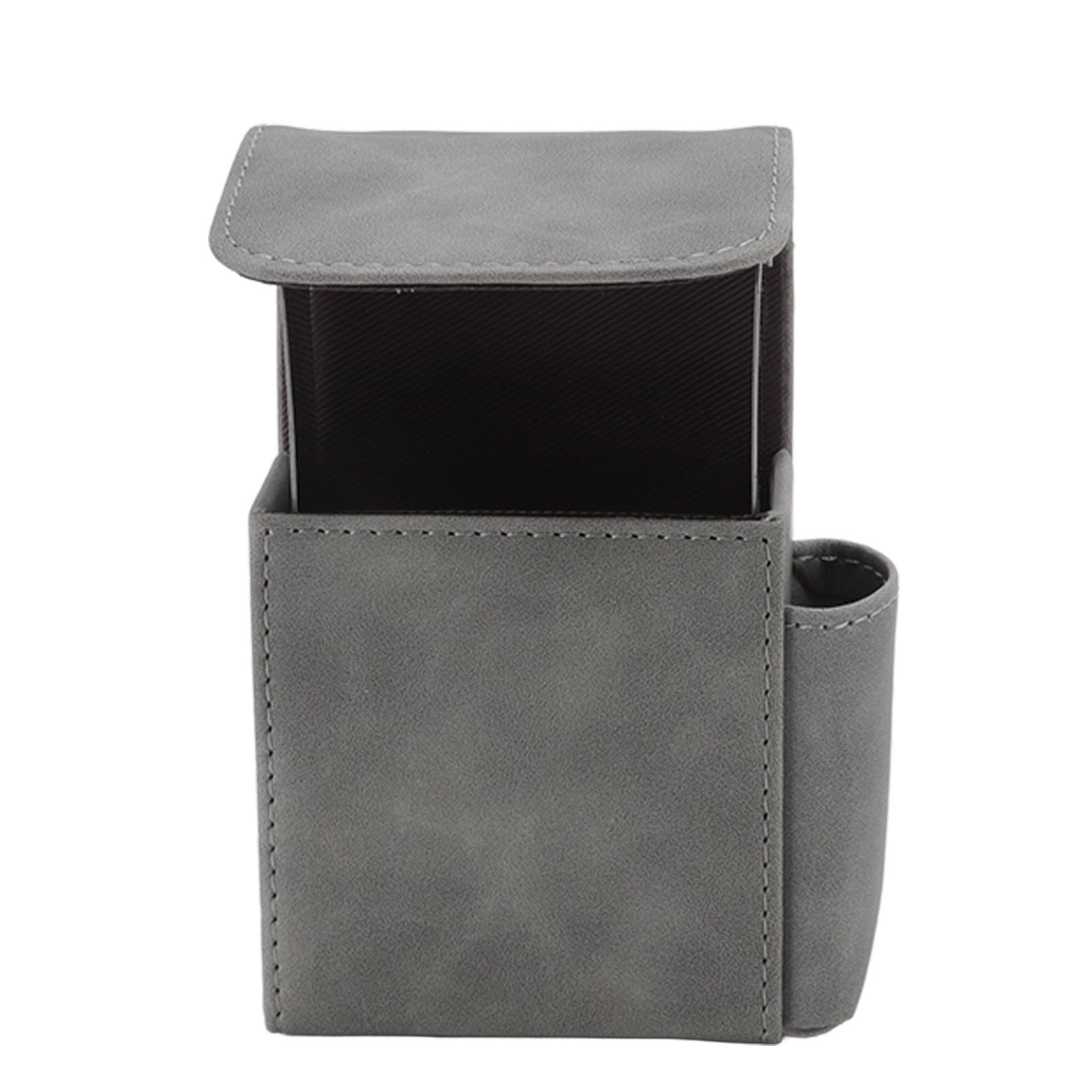 PU Cigarette Case with Lighter Holder 20 Packs Cigarette Box Wallet Design for Men Smoke Tools Gray