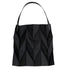 Reusable Tote Bag Large Capacity Fashion Polyline Design Shopping Cloth Bag for Home Travelling Office Black