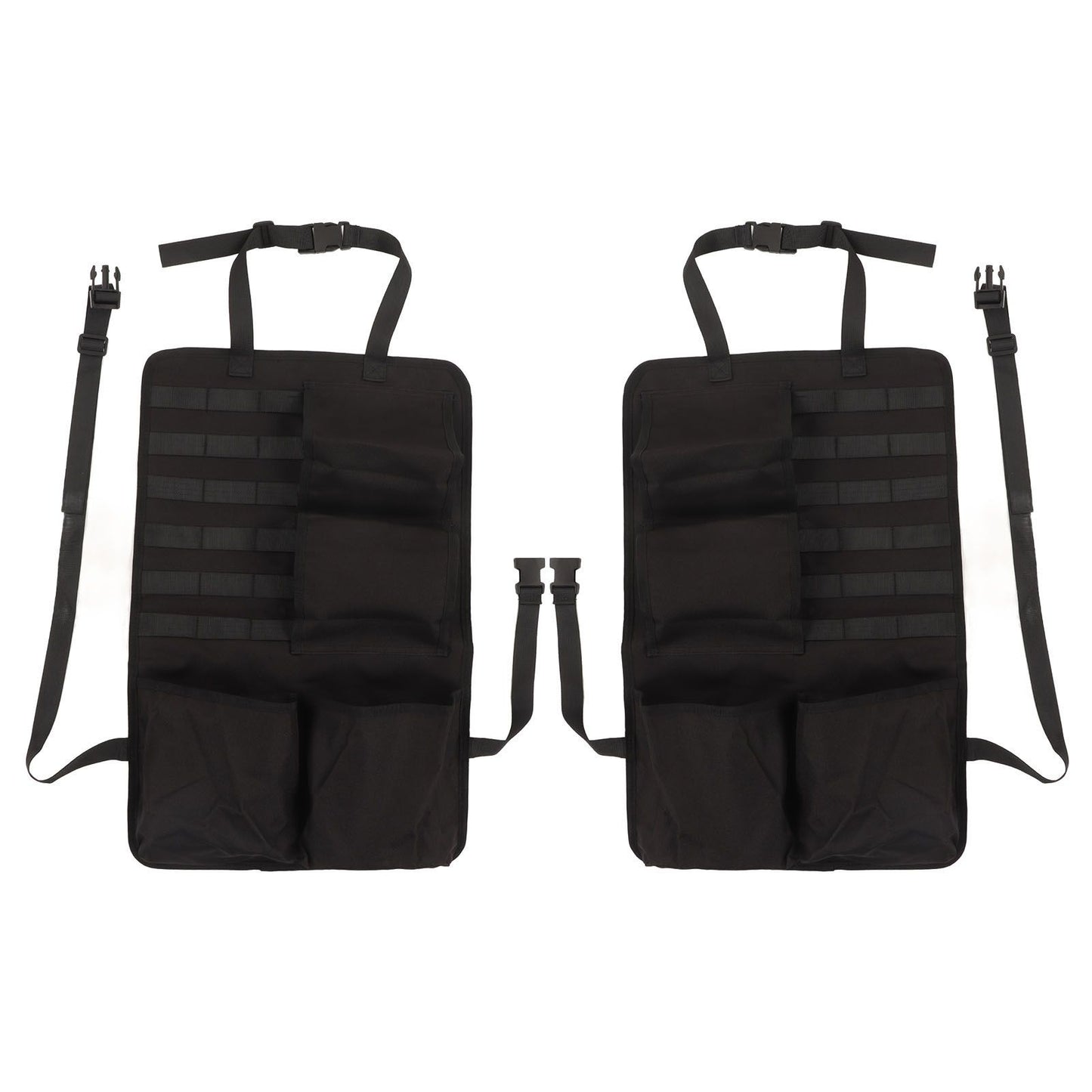2PCS Auto Seat Organizer Oxford Cloth Waterproof Easy Cleaning Odor Free Backseat Car Organizer Black