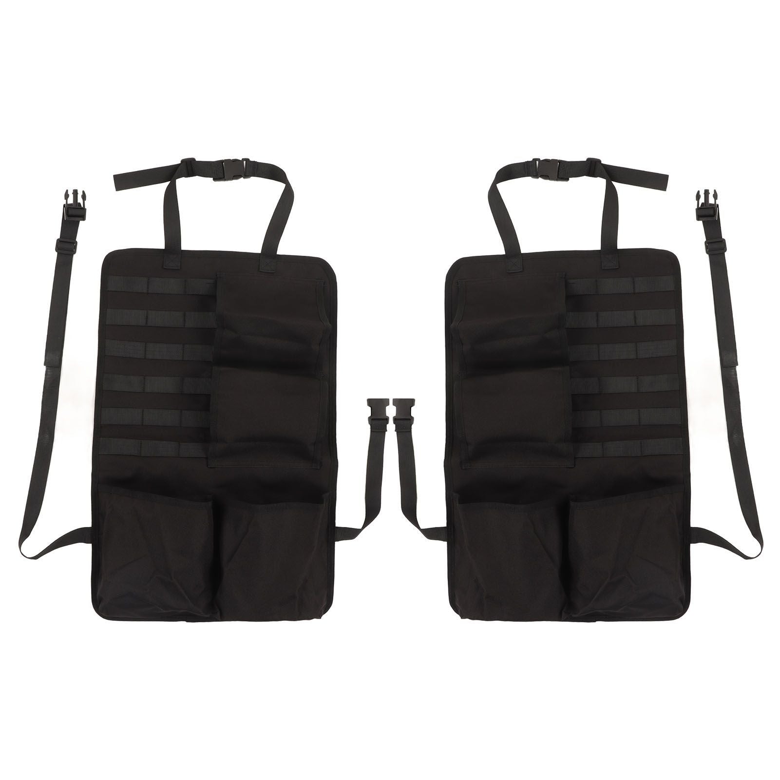 2PCS Auto Seat Organizer Oxford Cloth Waterproof Easy Cleaning Odor Free Backseat Car Organizer Black