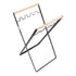 Trash Bag Holder Stand Rubber Wood Handle Iron Stand Flat Appearance Foldable Portable Garbage Bag Stand for Indoor Outdoor Use Black