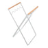 Trash Bag Holder Stand Rubber Wood Handle Iron Stand Flat Appearance Foldable Portable Garbage Bag Stand for Indoor Outdoor Use White
